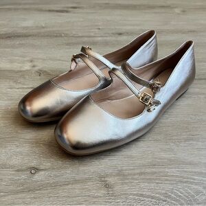 Coach Whitley Mary Jane Ballet Flats Rose Gold SZ 9.5 NWOT